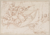 K 064
          <br/>
          Jagers met kruisboog in boot; vissers met drietand
          <br/>
          <em>Giulio Romano (1499-1546) - kopie naar</em>